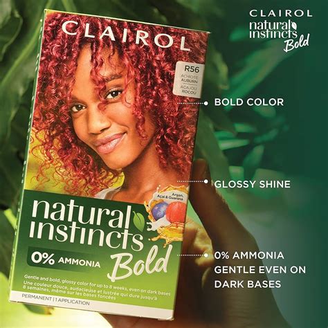 Clairol Natural Instincts Bold Permanent Hair Color R56 Achiote Auburn Application Hair Dye