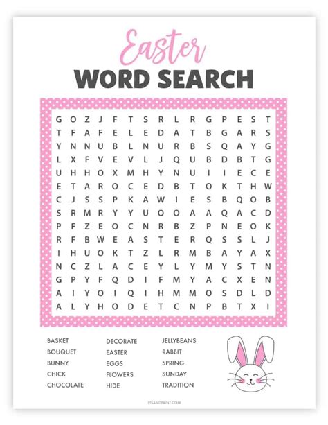 Easter Word Search Free Printable Game Fun Easter Games Easter