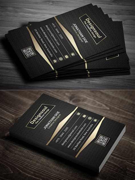 Black And Gold Business Card Templates Design Graphic Design Junction