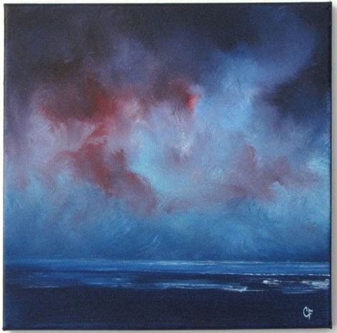 Abstract Cloud Painting Night Sky Clouds Over The Ocean