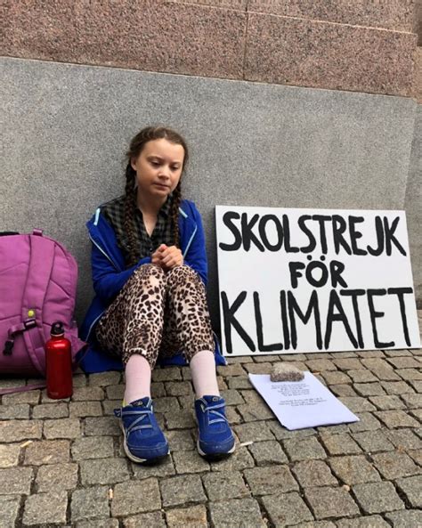 Filegreta Outside The Swedish Parliament August 2018 Green Policy
