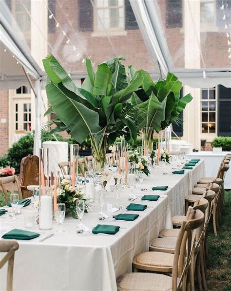 From Blossombaydesign Party Inspo Love Those Banana Plants In Vases