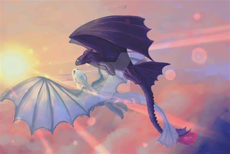 Toothless And Light Fury Fanart By Sutsukichan On Deviantart