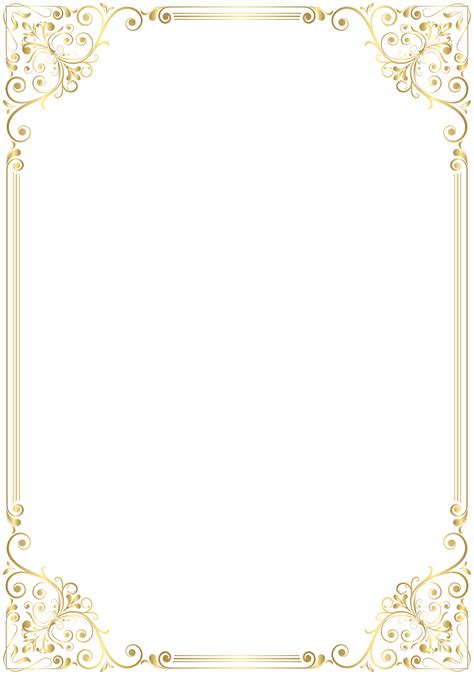 Free Png Download Border Frame Gold Deco Clipart Png