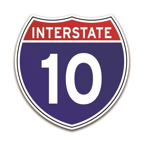 Interstate 10 Sign Decal Sticker Interstate Highway Road Travel Driving