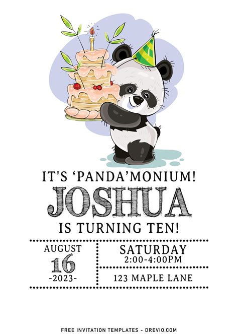 9 Cute Panda Birthday Invitation Templates Download Hundreds Free