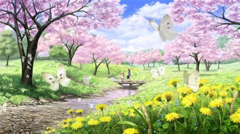 28 Anime Flower Field Wallpaper Anime Wallpaper