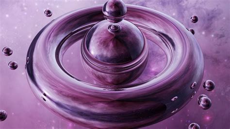 Purple 3d Ball Cgi Digital Art Reflection Inel Abstract Hd Desktop