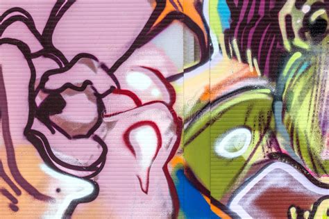 Pop Art Graffiti On A Urban Wall Kissing Man And Woman Editorial Photography Image Of Emotion