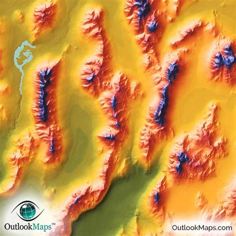 Nevada Physical Features Map Artistic Topography And Mountains