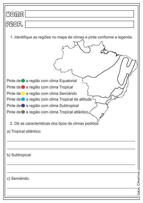 Atividade Regiões Do Brasil 4 Ano Educa