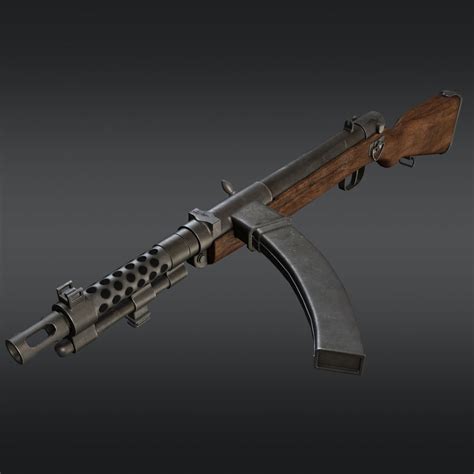 Type 100 Submachine Gun 3d Model 59 Obj Max Fbx Free3d