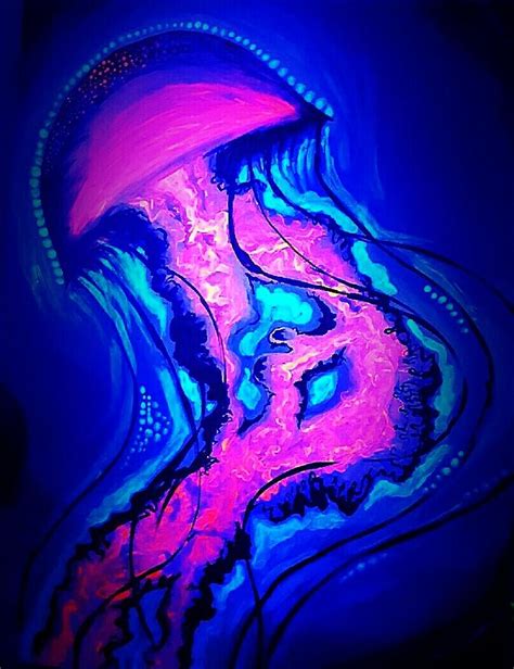 Jellyfish Blacklight Painting By Lauren Roland