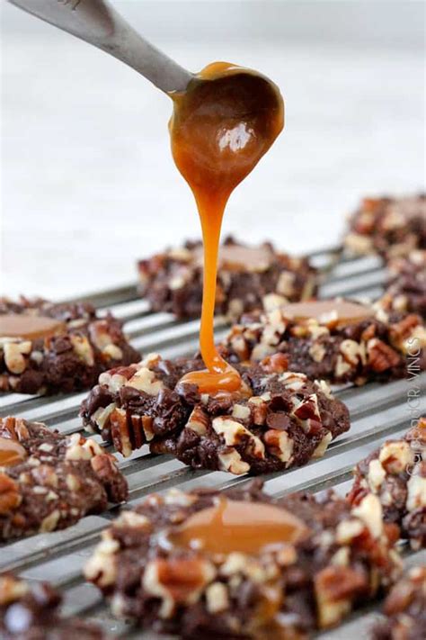 How to make soft caramel candies. Triple Chocolate Turtle Cookies - Carlsbad Cravings