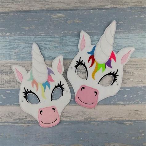 Unicorn Felt Face Masks Available To Purchase In Rainbow Colours
