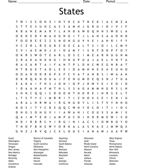 States Word Search Wordmint