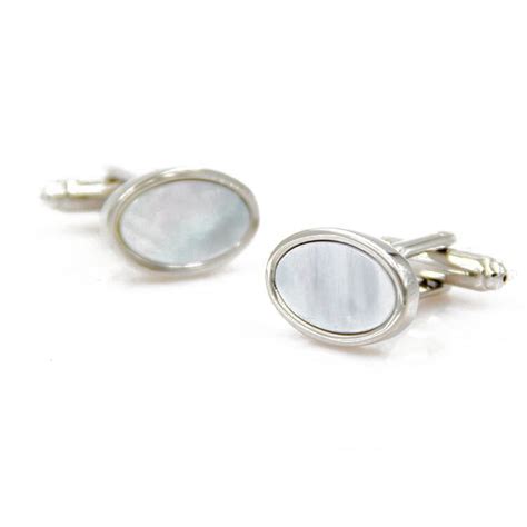 Lepton New Fashion Oval Natural Shell Cufflinks High Quality Mother Of