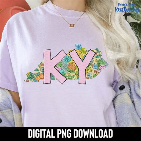 Kentucky Ky Floral Png Sublimation Design Digital Download Dtf Etsy