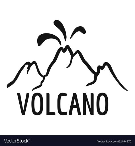 Volcano Eruption Logo Simple Style Royalty Free Vector Image
