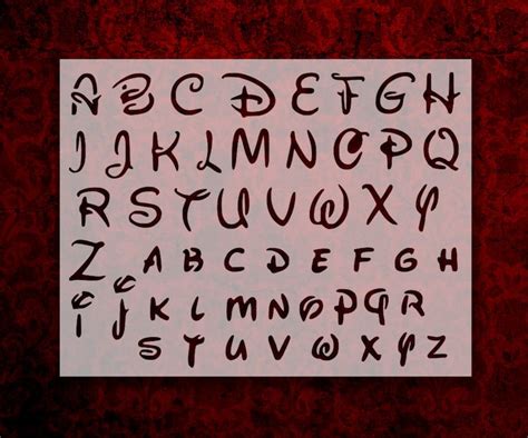 Disney Alphabet Letters 12 Font Custom Stencil Multiple Etsy