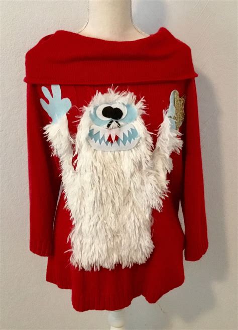 Ugly Christmas Sweater Abominable Snowman From Rudolph Etsy Christmas Sweaters Ugly