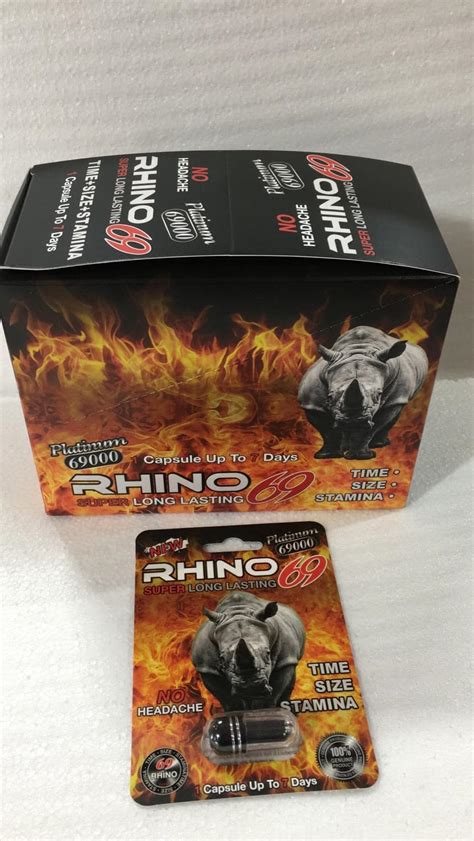 Rhino 69000 Platinum Male Super Long Lasting Sexual Enhancement Pill Box Of 30 Pills Rhino