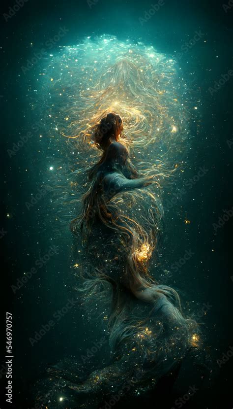 Mermaid In The Water Digital Art Ai Generated Ilustração Do Stock