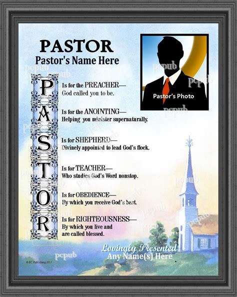 Pastor Anniversary Personalized Photo Name Poem T Thank You