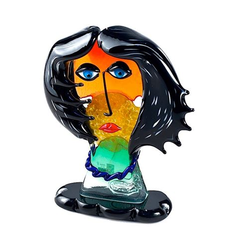 Murano Glass Sculpture Picasso Face Sculpture Murano Blown Etsy