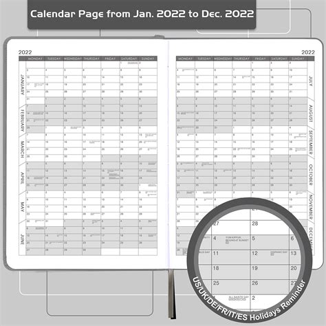 Buy 2022 Diary 2022 Diary Day To Page From January To December Productivity A5 Daily Planner