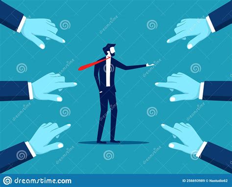 Businessman Being Pointed With Multiple Hands Business Concept Vector