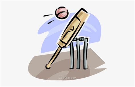 Cricket Bat And Ball Royalty Free Vector Clip Art Illustration