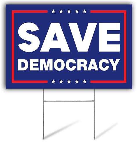 Save Democracy Yard Sign Vote Democrat Sign Save Democracy Vote Blue Lawn Sign 18x12 Double