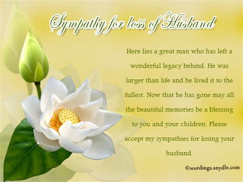 Sample Sympathy Messages For Loss Of Husband