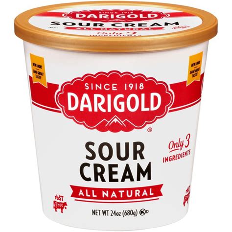 Sour cream, natural, mexican style. Darigold All Natural Sour Cream (24 oz) - Instacart