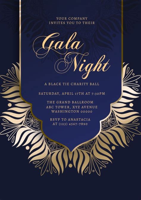 Gala Night Invitation Template Postermywall
