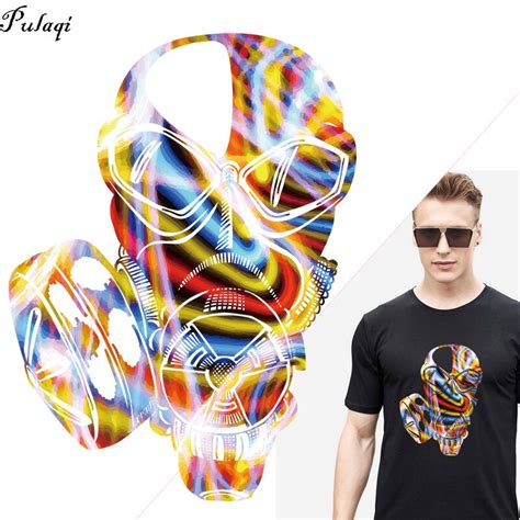 Colorful Thermo Stickers On Clothes Gas Mask Stickers Heat Transfer