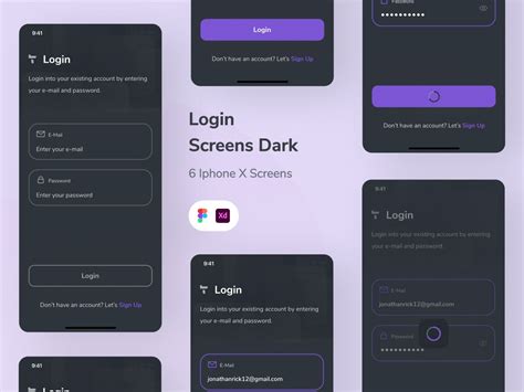 Login Screens App Dark Mode Ui Uplabs