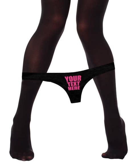 Custom Personalized Thong Panties With Your Words Custom Printed Sexy