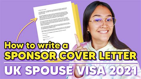 Uk Spouse Visa 2021 How To Write Sponsor Cover Letter Youtube