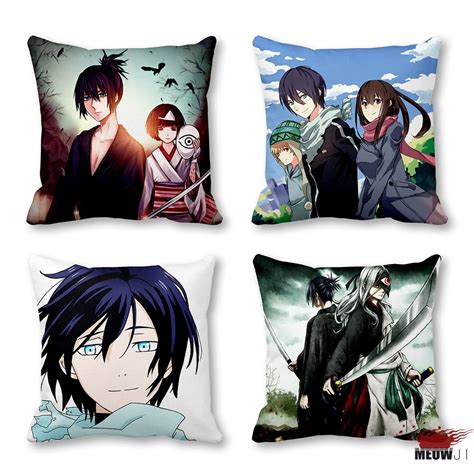 Noragami Anime Multi Size Throw Pillow Case Cover Zippered Free