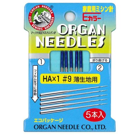 オルガン針 Organ Needles 家庭用ミシン針eカラー Ha×1 9 薄生地用 20230402041140 01251