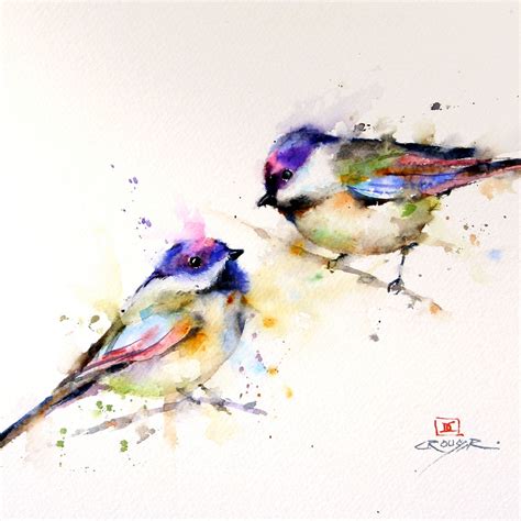 Chickadee Watercolor Print Bird Art Painting By Dean Crouser Etsy