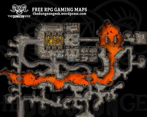 FREE RPG Battle Map Dwarven Smelter Mines And Forge Dungeons And