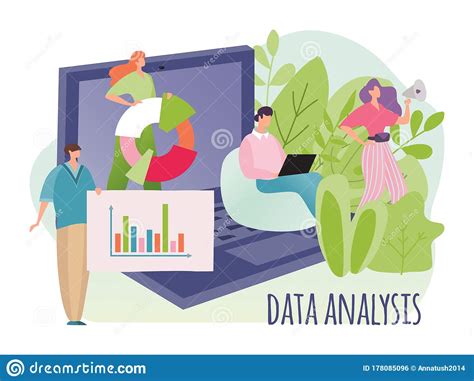 Data Analysis Marketing Concept Vector Illustration Flat Tiny Cartoon