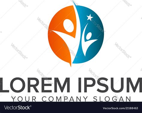 Successful People Logos Partnership Support Logo Vector Image