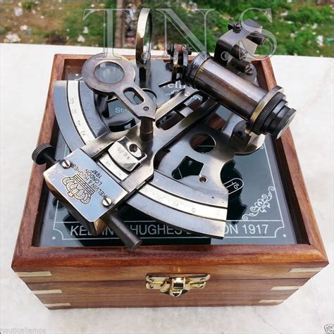 collectible antique nautical brass working german marine sextant w