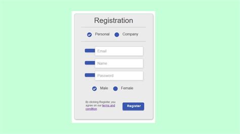How To Create Registration Form Design In Html And Css Register Form