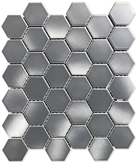 Shades Of Gray 2 Hexagon Porcelain Gloss Mosaic Floor Wall Tile Wall