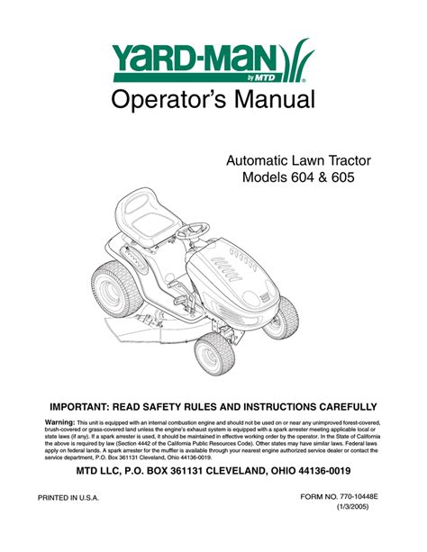 Mtd Oem 190 821 Operator`s Manual Manualzz